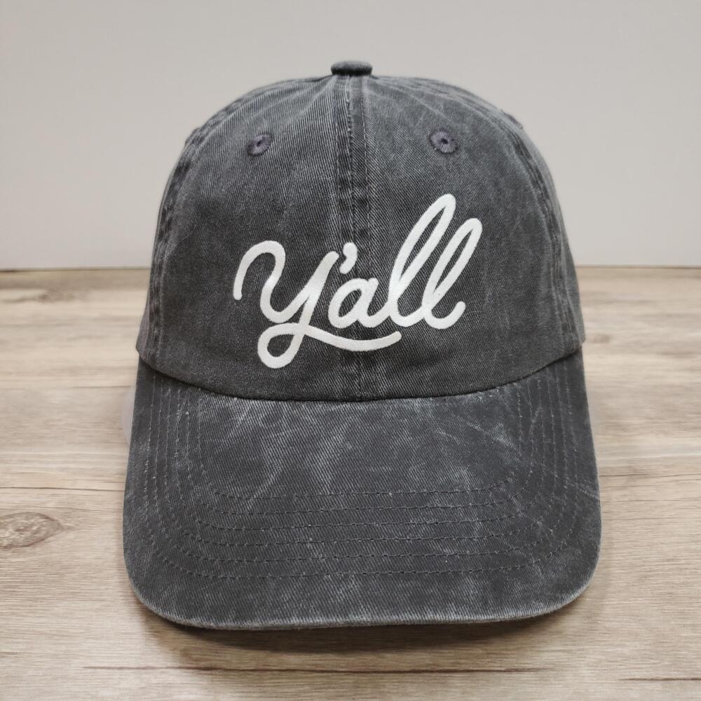 Frankie Jean Y'all Baseball Hat Cap Strap Back Mens One Size Gray Dad Adjustable